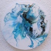 Die Erde als Scheibe<br>Acryl Pouring auf Leinwand 30 cm<br>Th. Koch 10/2020