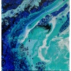 Der Riss im Meer<br>Acryl auf Holz 30x30 cm<br>Th. Koch 05/2020<br>Finish in Resin, gerahmt